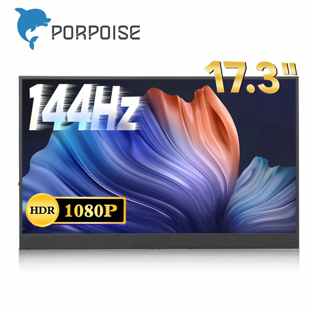 Портативный монитор 144 Гц 17,3 дюйма, безрамочный экран IPS HDR с защитой глаз USB C игровой дисплей 1920X1080 для ноутбука, ПК, XBOX, PS4, Switch on.