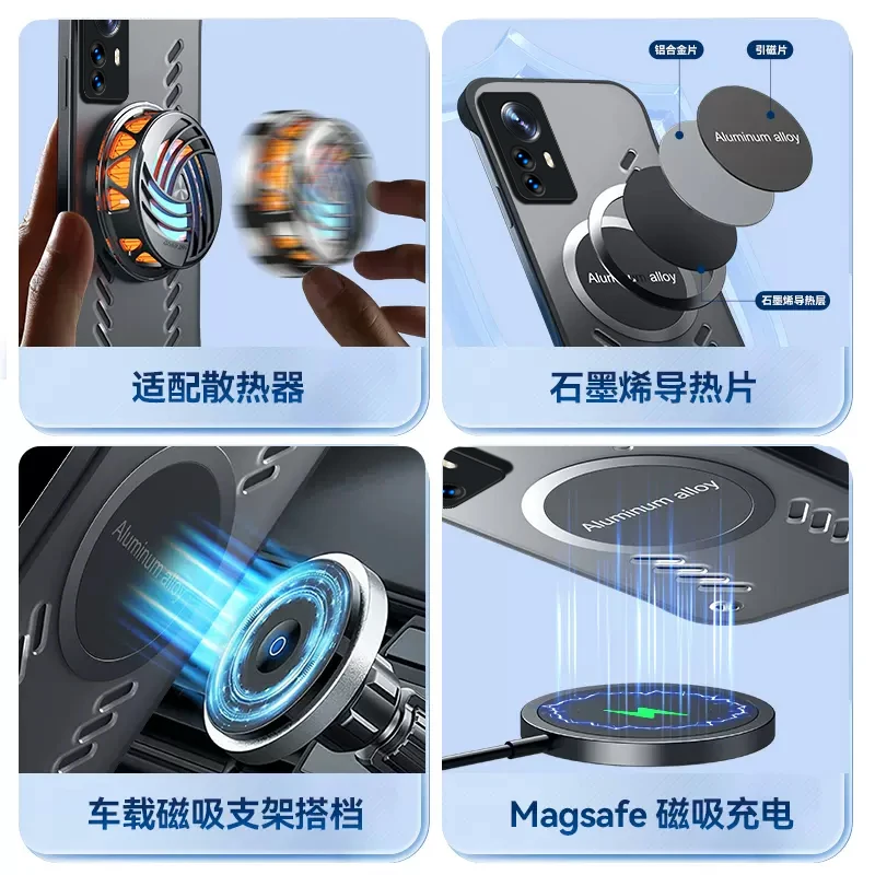 Графеновый охлаждающий телефонный чехол для Xiaomi Mi 12 Pro с рассеивателем тепла Magsafe