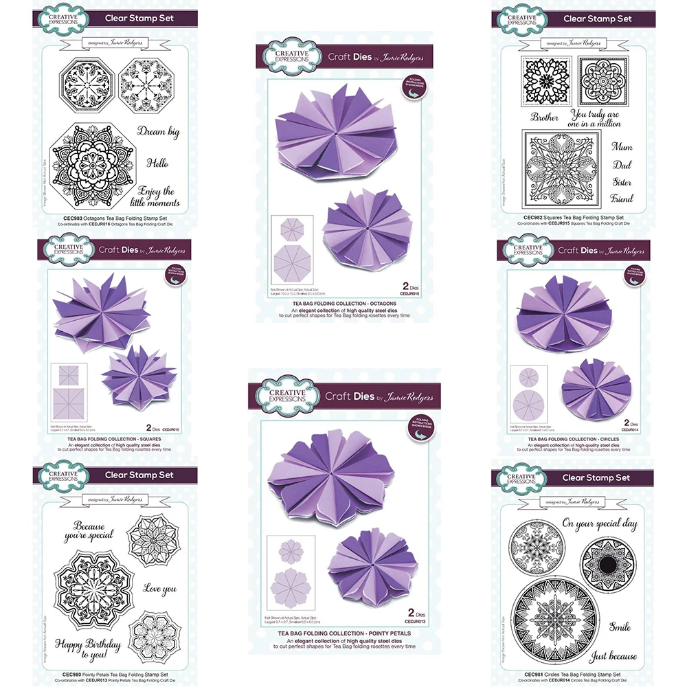 

Newest Tea Bag Folding Octagons Squares Circles Pointy Petals Metal Cutting Dies Scrapbook Diy Decorate Craft Embossing Stamps