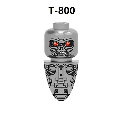 Робот T800 с черепом из фильма, строительные блоки, мини Экшн-фигурки, игрушки