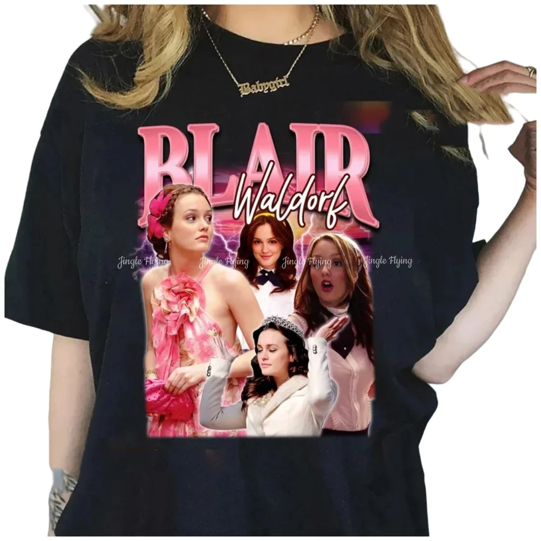 Винтажная рубашка Blair Waldorf хлопковая футболка унисекс