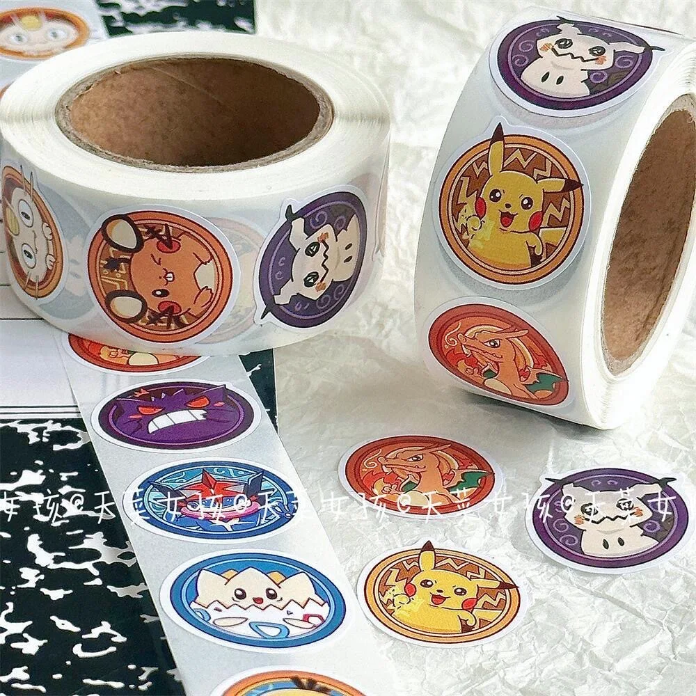 

2023 NEW 500pcs Pokemon Roll Sticker ins Decorative Handbook Sticker Sealing Tape Expression Cute Anime Cartoon Child Toys Gifts