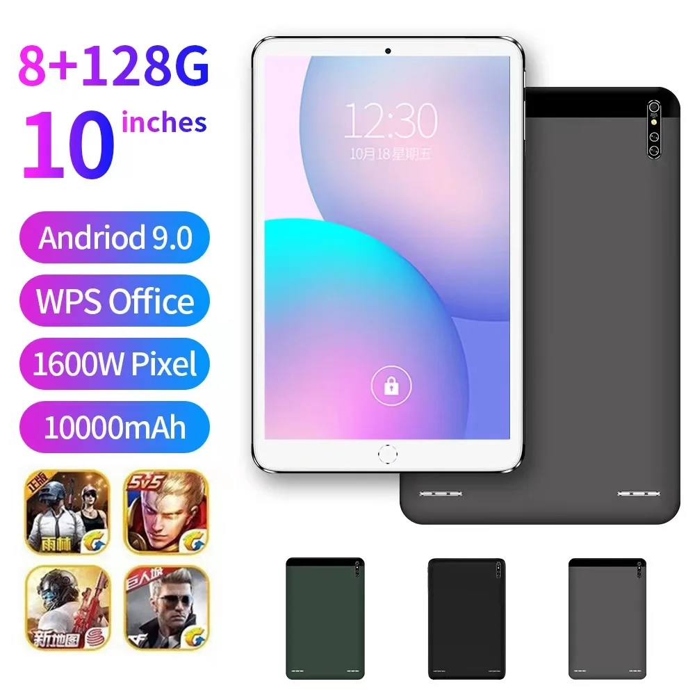 

2022 [big screen hd] 10.1 inch 8g+128gb android 9.0 tablet new network call big screen smart student android phone