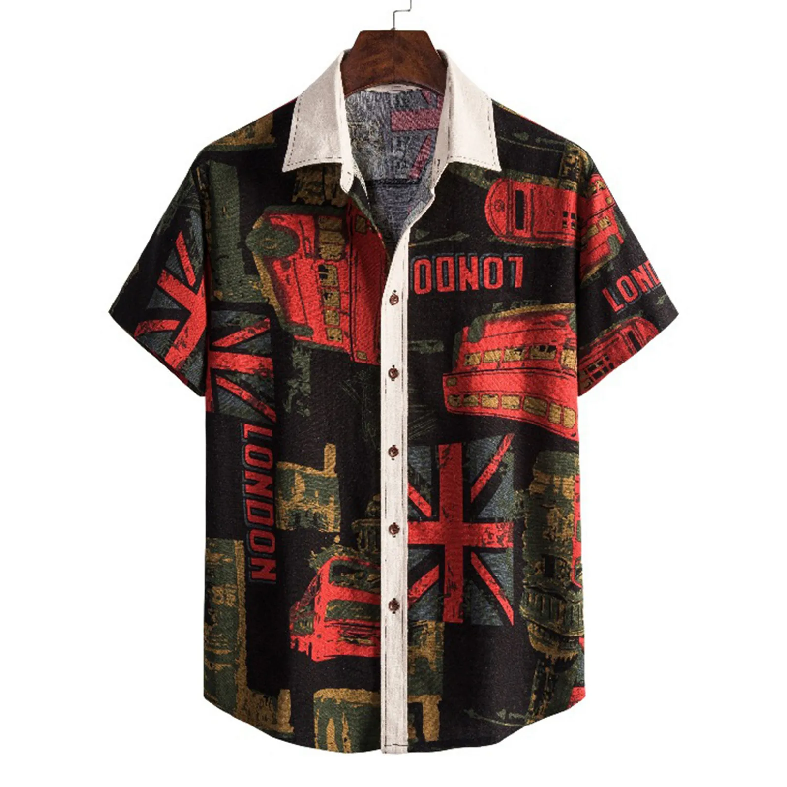 

2022 Men Shirt Ethnic Print Shirts For Men Harajuku Streetwear Men's Shirts Casual Loose Short Sleeve Shirts Blouse Tops рубашка