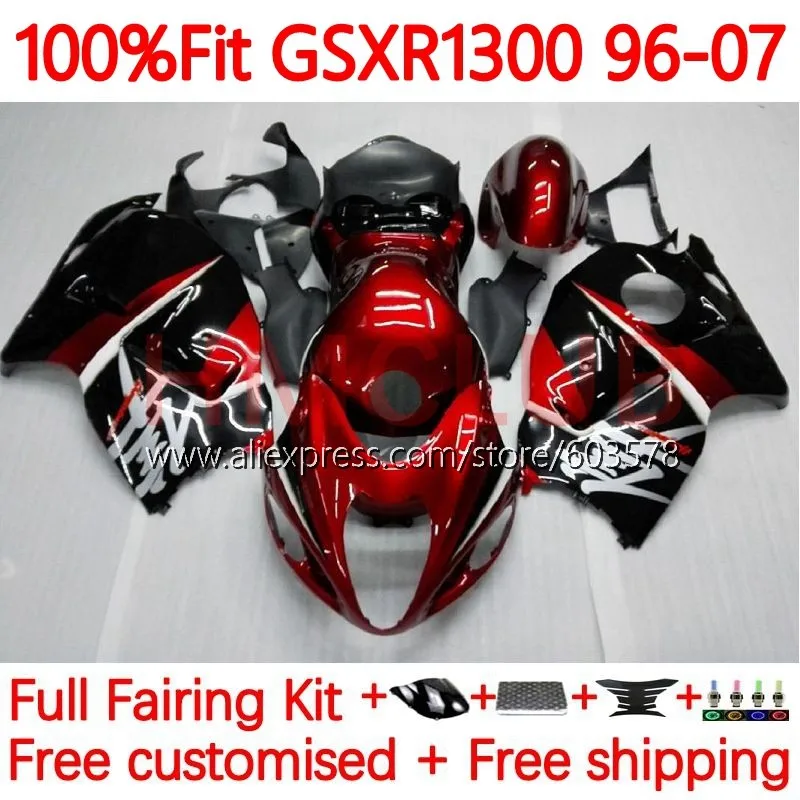 

Инъекция для SUZUKI Hayabusa GSXR1300 GSXR 1300 CC 96 97 98 99 00 01 02 2003 2004 2005 2006 2007 Обтекатели 104No.7 темно-красный blk