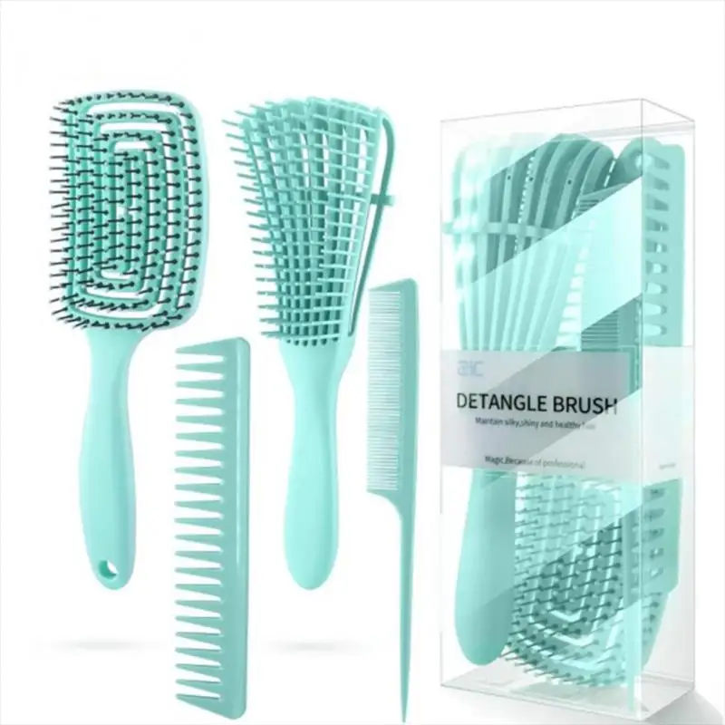 

4Pcs Octopus Hair Comb Set Smooth Hair Massage Comb Hairbrush Pointed Tail Comb Hair Barber Accessories Hair Care Styling Tools