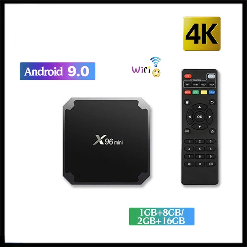 

Android 9.0 X96 Mini Smart TV BOX Amlogic S905W Quad Core 1G 8G 2G 16G Support 2.4GHz Wireless WIFI Media Box Set-Top Box