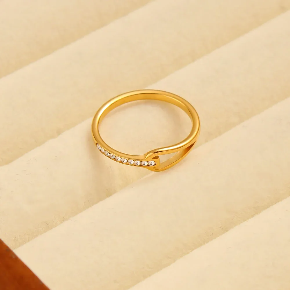 Кольцо из нержавеющей стали 304L модные простые геометрические кольца для женщин