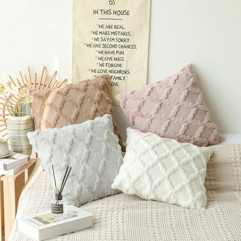 Плюшевая наволочка 45x45 см Скандинавская для дивана гостиной домашний декор