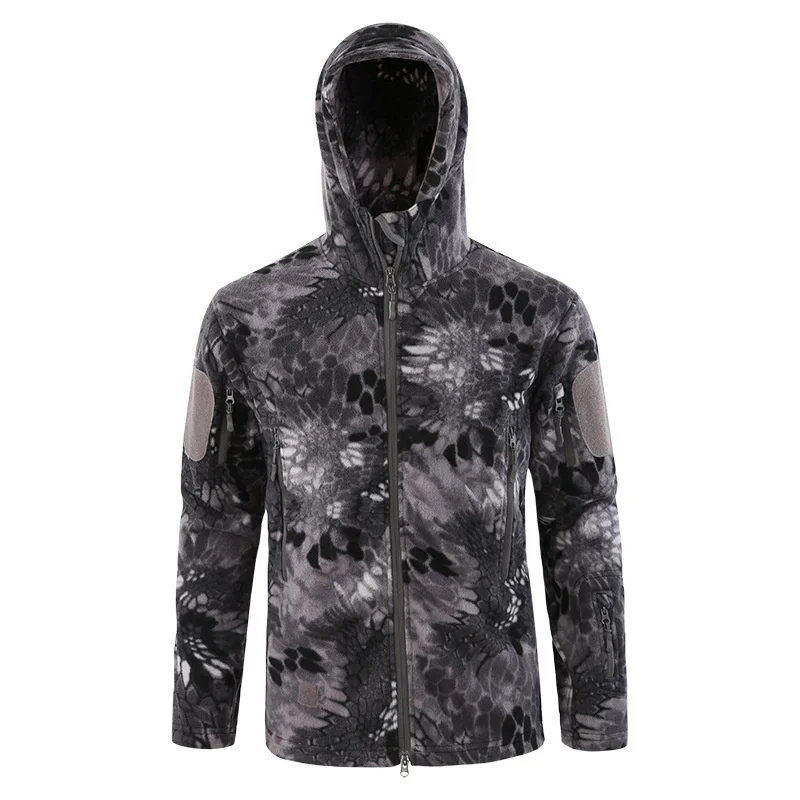 

Мужская Уличная флисовая куртка для верховой езды, скалолазания, ветрозащитная теплая зимняя куртка для охоты, туризма, теплое дышащее камуфляжное тактическое тренировочное пальто