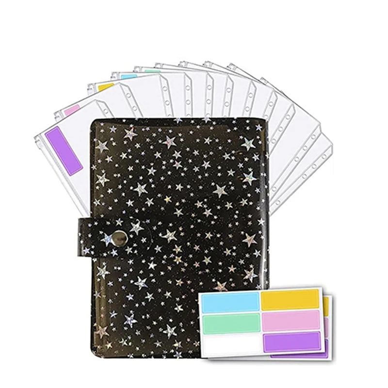 

Star A6 Binder Sleeve, For Budgeting, Binder Pocket Cash Envelope Wallet, Budget Planning Notepad, Cash Envelope Binder