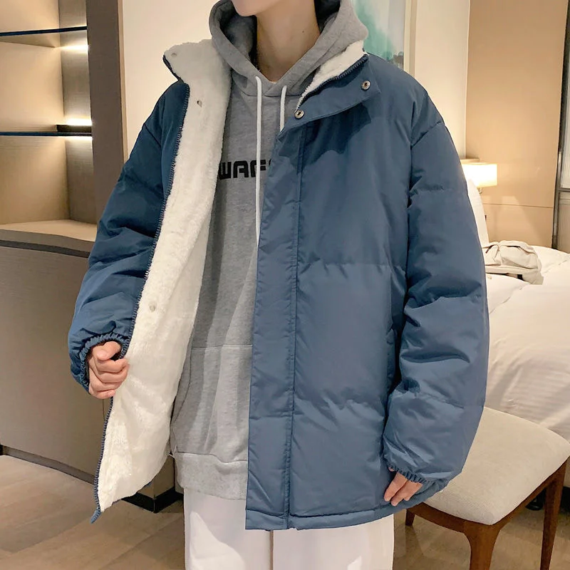 2022 Winter Jacket Men Warm Fashion 5 Colors Casual Fleece Thicke Jacket Men Streetwear Loose Short Coat Mens Parker M-3XL