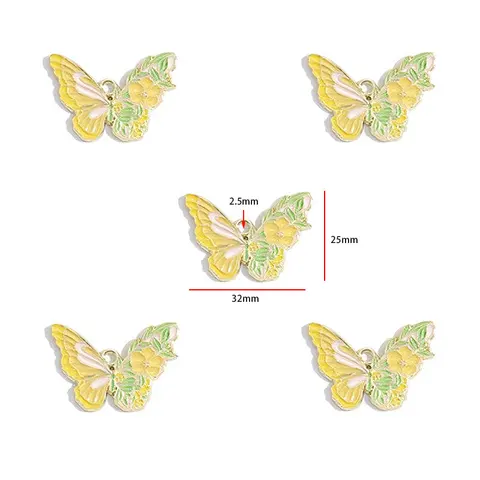 5 шт. Эмалевые подвески-бабочки YuenZ
