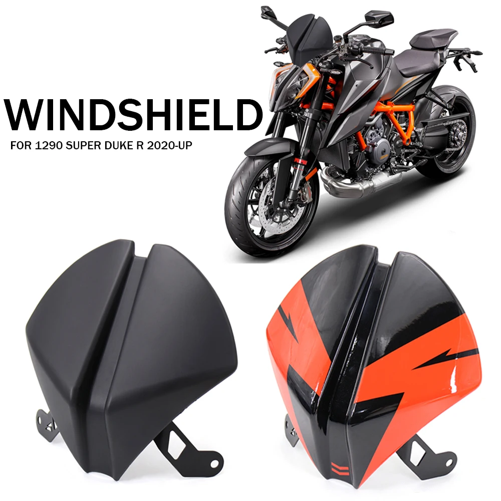 

Front Windshield Windscreen Airflow Wind Deflector Shield For 1290 Super SuperDuke R 2020 -UP Black Orange Motorcycle Fly Screen