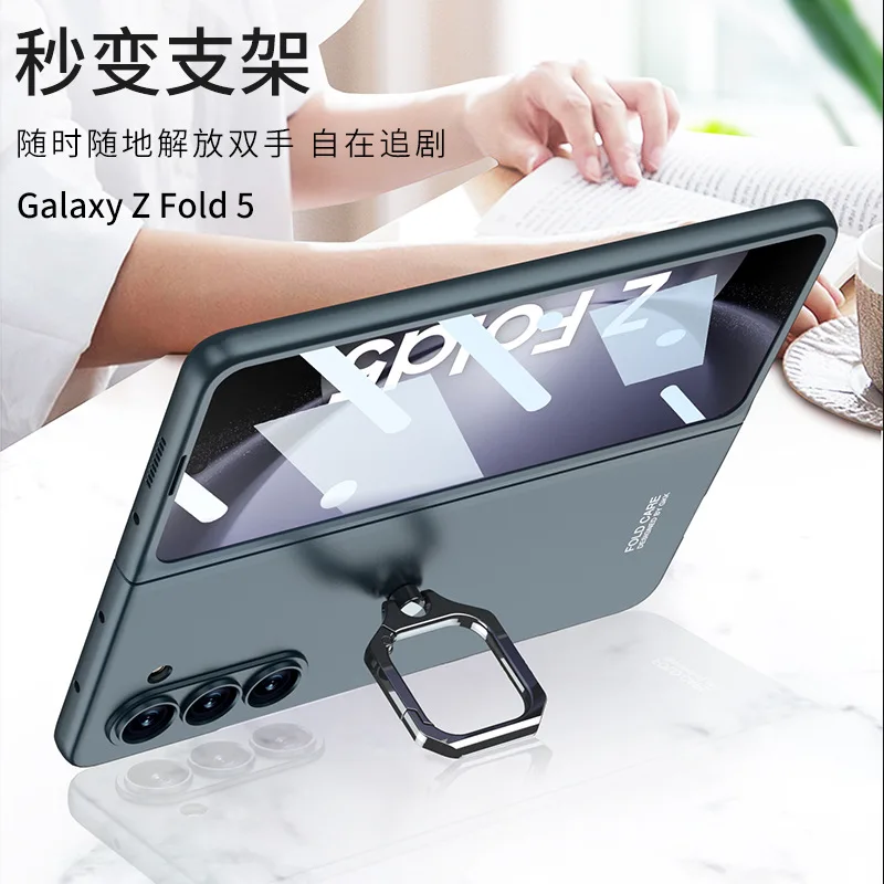 

With Tempered Glass Filme Case For Samsung Galaxy Z Fold 5 Case