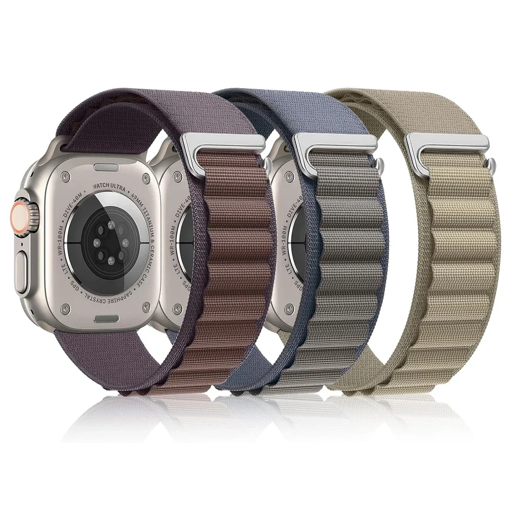 Нейлоновый Ремешок Для Часов Alpine Apple Watch Совместимый С Унисекс Серии 7 8 9 6 5 49 Мм 44 40