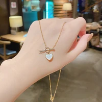 korea stainless steel gold color cupid arrow love heart necklace for women girls choker neckalce summer party jewelry gift