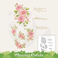 flowers and best wishes cutting dies clear stamp stencil for decor and hot foil template diy scrapbooking accessories for cards