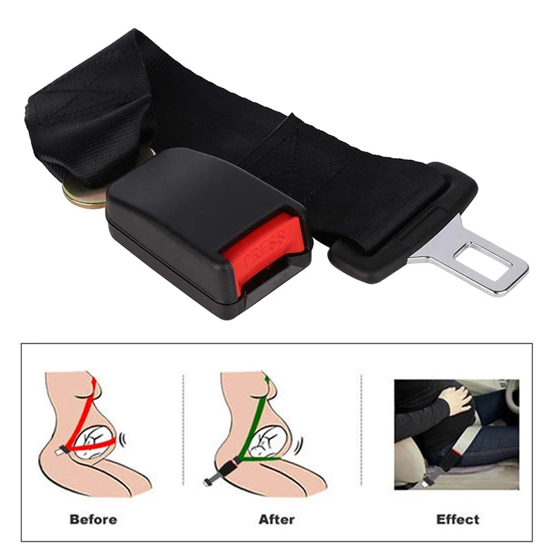 

36cm Durable Car Safety Seat Belt Clip Universal Seatbelt Extension For Pregnant Women Extender Strap Buckle Adjustable