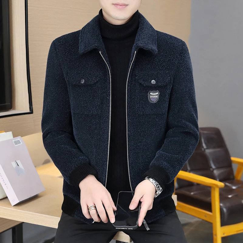 

Высокое качество, зимние шерстяные куртки для мужчин, утолщенная теплая приталенная Шерстяная Смесь, короткое пальто, повседневное деловое пальто, уличная одежда