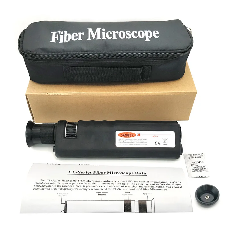 Fiber Microscope 200X 400 Times Hand-held Fiber Optic Magnifying Glass End Face Inspection Instrument Clear Image Lifespan Long