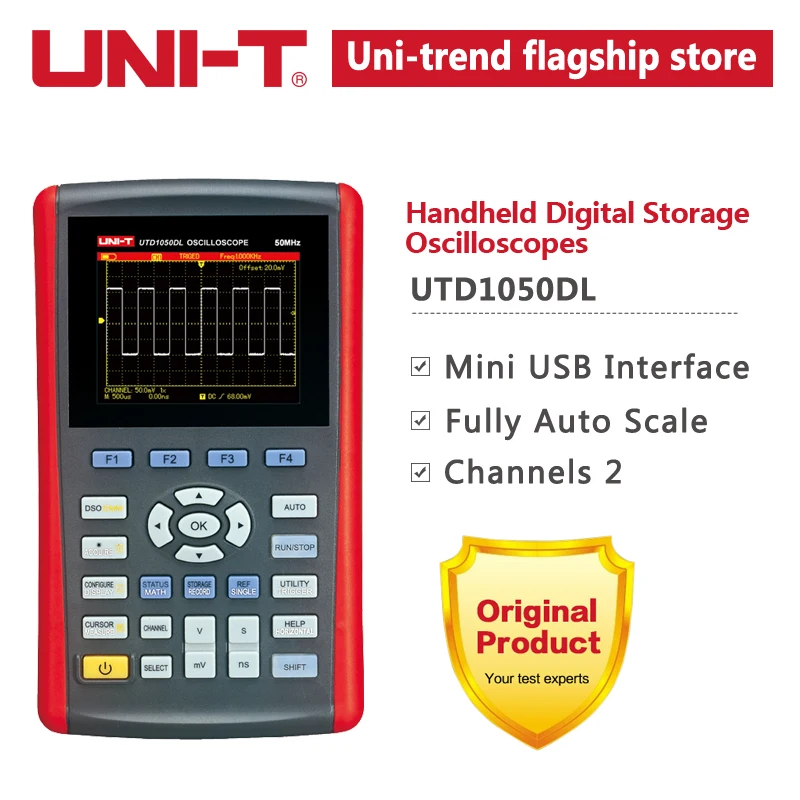 UNI-T цифровой мультиметр осциллограф UTD1025DL UTD1050DL USB 2 канала 250 Мбит/с частота