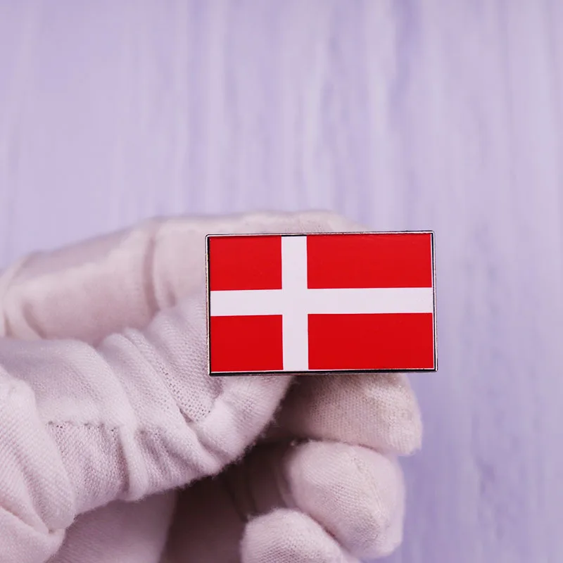 Датский флаг ювелирные изделия Подарочная булавка для одежды лацкан модный