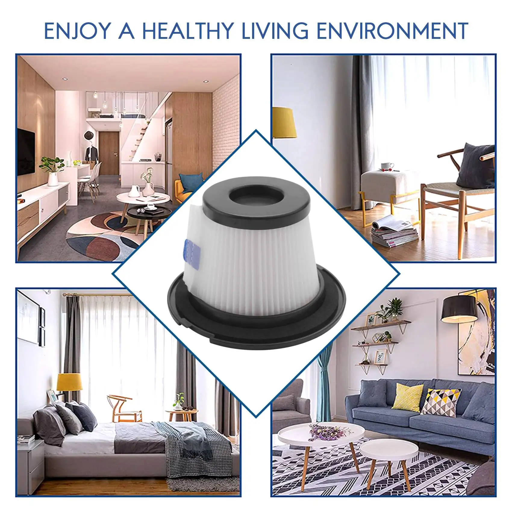 4 упаковки сменных фильтров HEPA подходящих для беспроводного пылесоса MOOSOO K17 (4