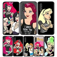punk princess disney cool black phone case for samsung galaxy a90 a80 a70 a50 a40 a30 a20 a10 a2 core silicone coque capa fundas