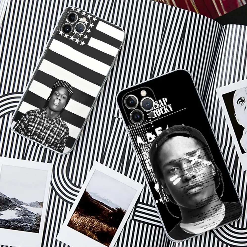 Фото Чехол для телефона с изображением рэпера A$AP Rocky в стиле хип-хоп для iPhone 11 13 16 12 17 14 15 Pro Max Plus, мягкая прозрачная задняя крышка (Coque) №3