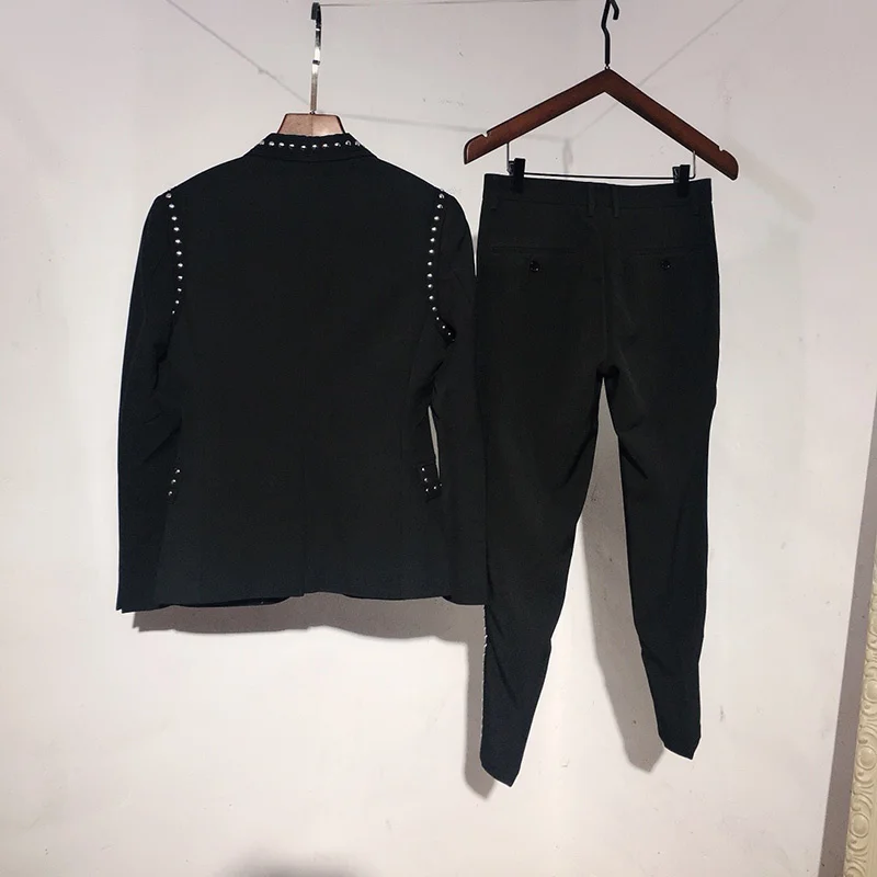 Женский приталенный костюм в британском стиле из двух предметов пальто с