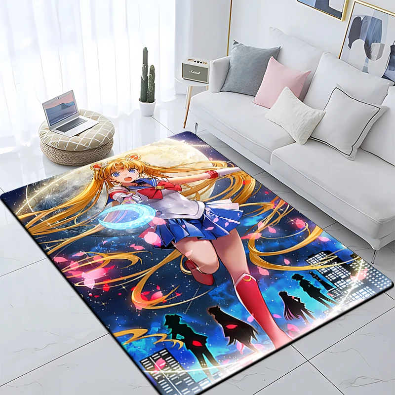 

Sailor Moon Printed Carpet Living Room Home kitchen mat Decor Sofa Table Rug Children's room rugs for living room