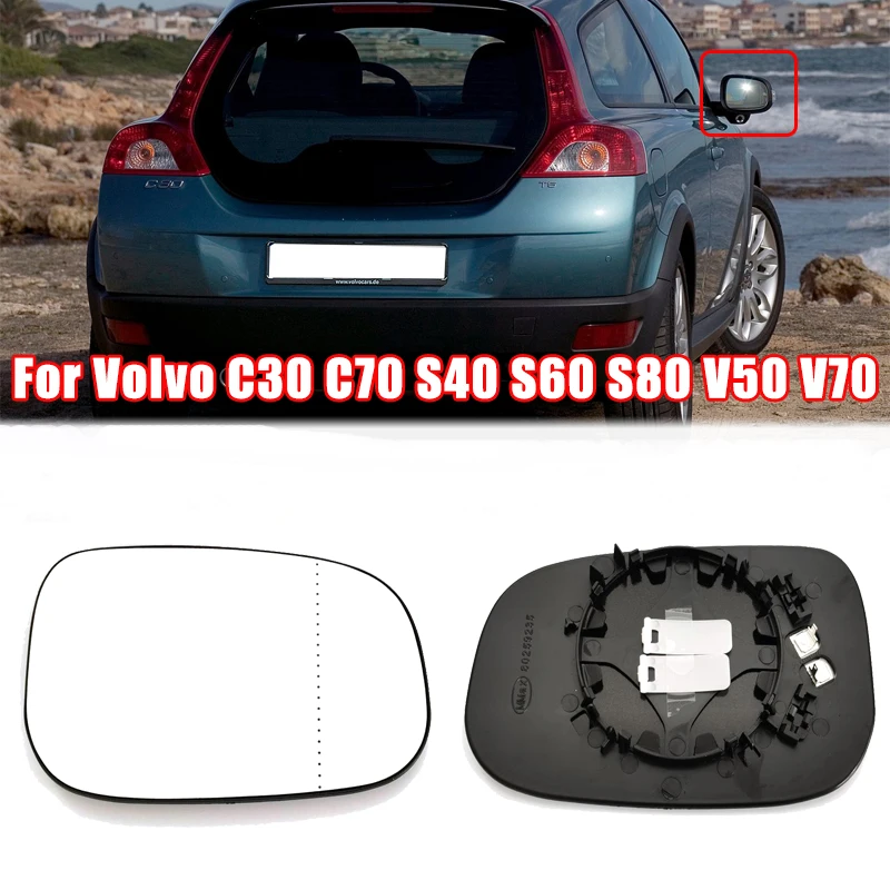 Car Side Rearview Mirror Glass Heated Lens for Volvo C30 C70 S40 S60 S80 V50 V70 Side Door Wing Convex Mirror Heated Glass