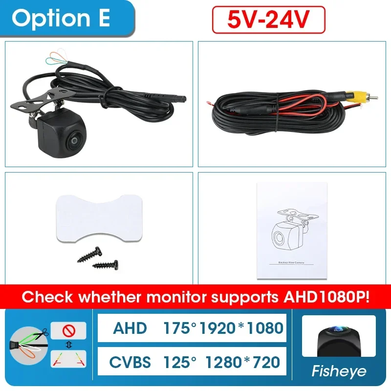 

Автомобильная камера заднего вида Develuck 175 ° AHD 1080P, объектив «рыбий глаз», ночное видение, водонепроницаемый, универсальный