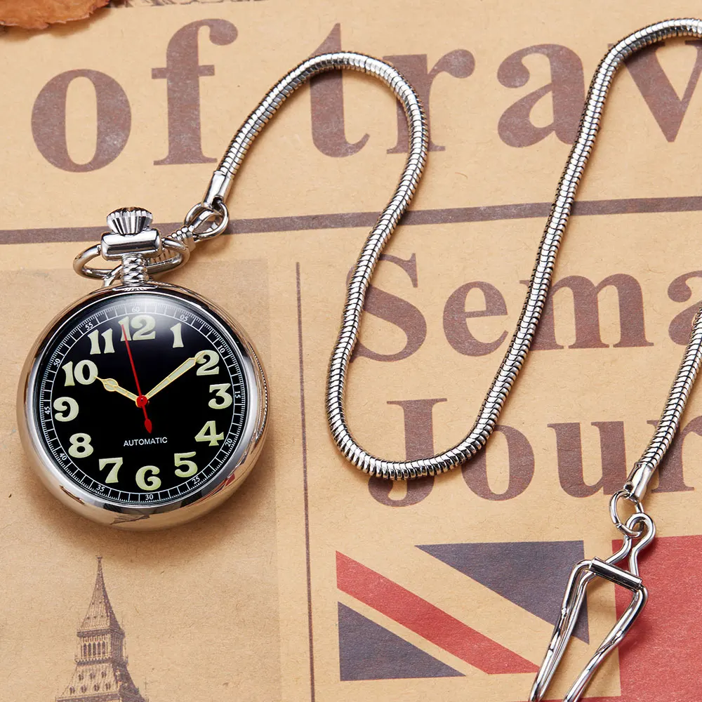 Retro Vintage Copper Silver Luminous Pocket Watch Necklace Chain Pendant Antique Steampunk Mens Quartz Pocket Watches For Women