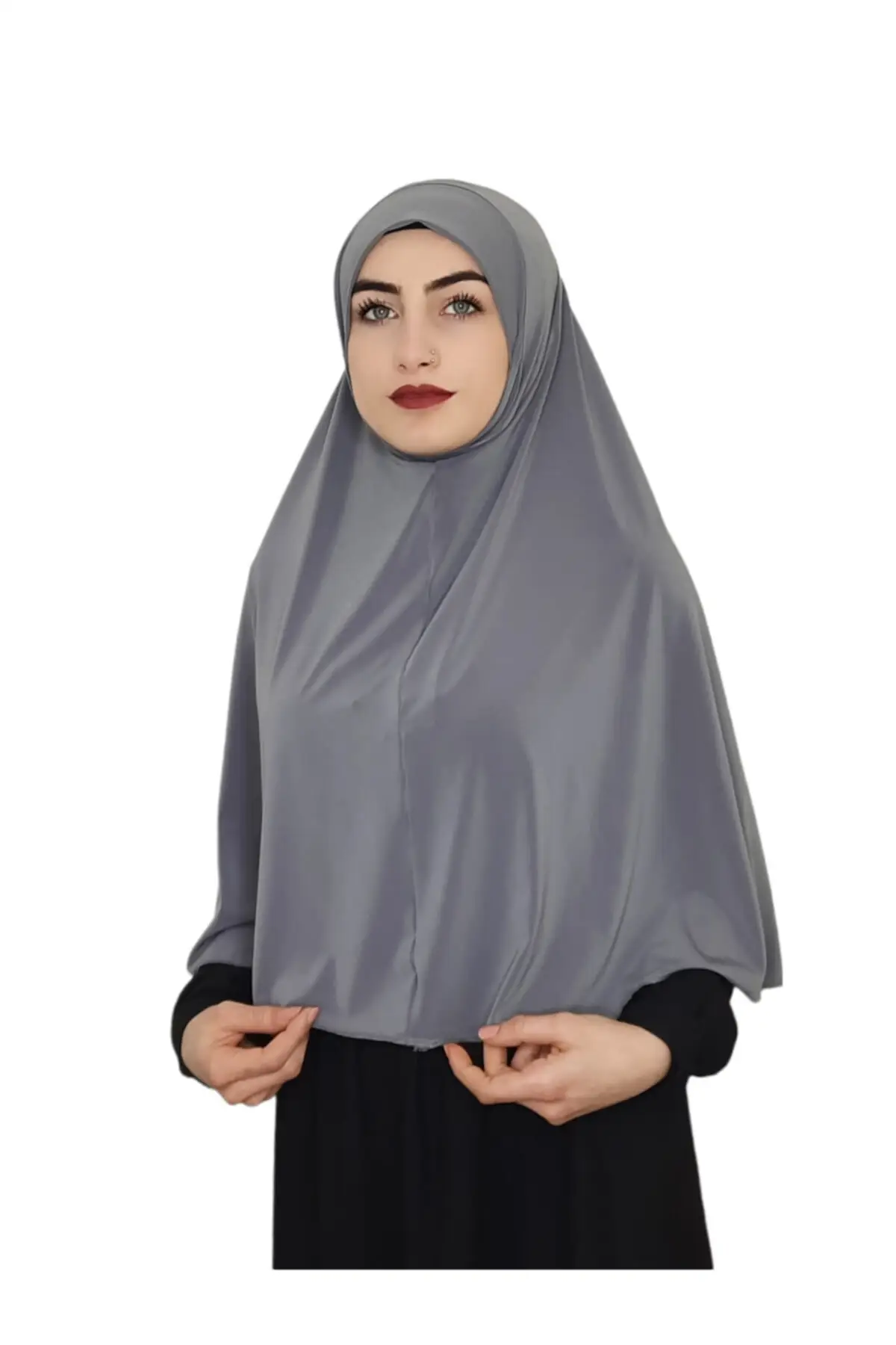 

Single Parca Practical Big Ready Esarp Hijap Gray Color Prayer Cover Scarf Hijab Clothing