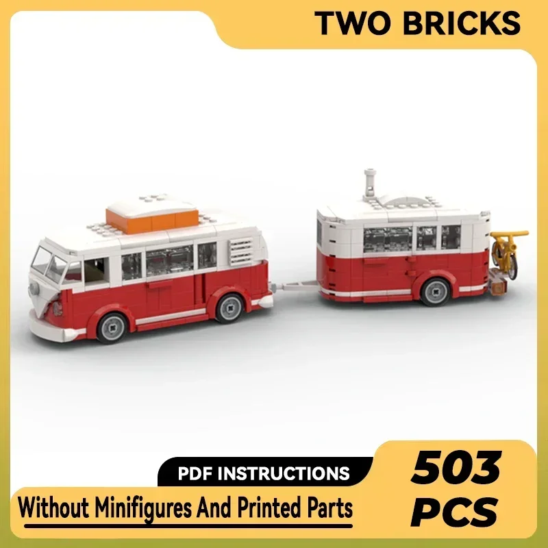 Модель автомобиля Moc строительные кирпичи T1 технология для отдыха модульные