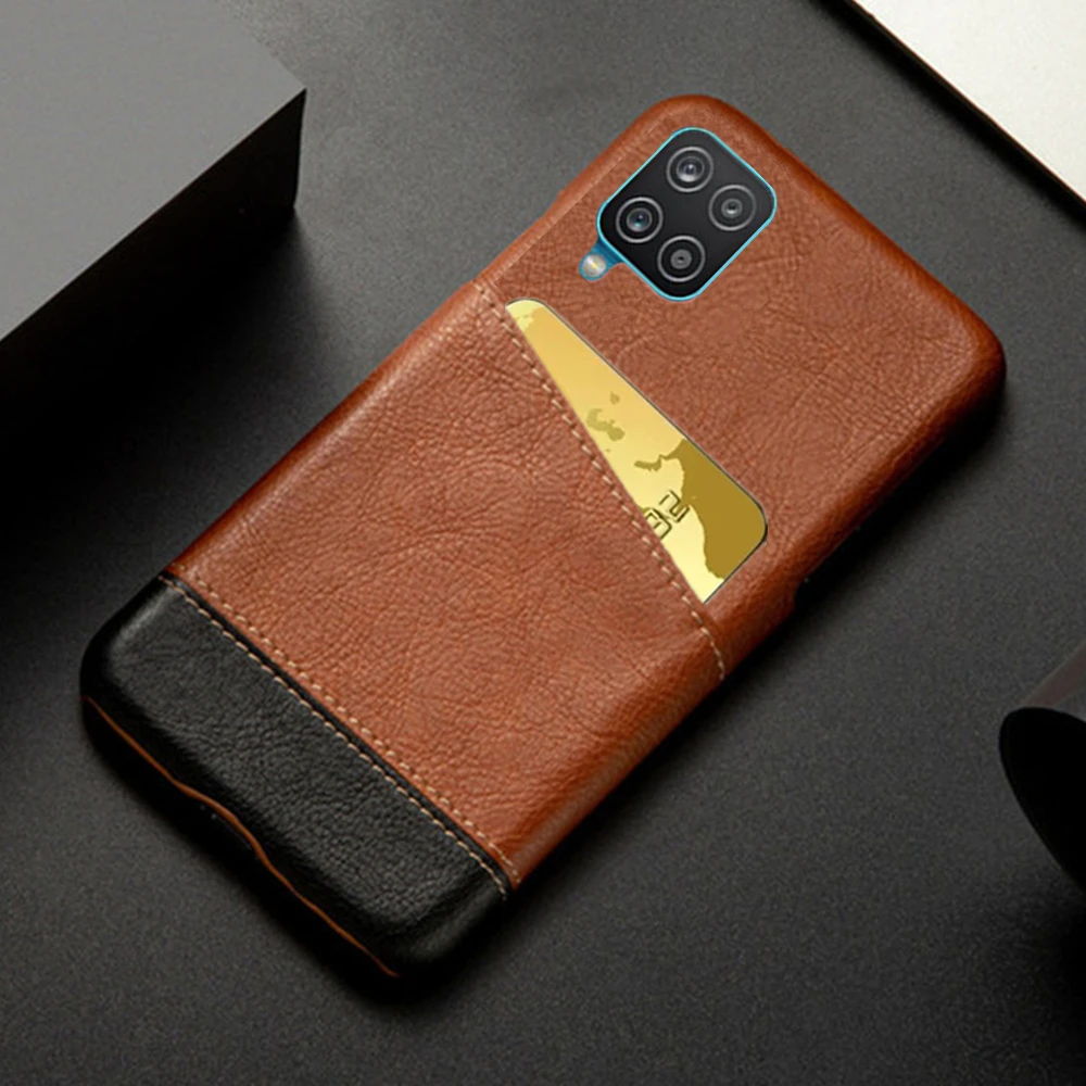 

A12 For Samsung Galaxy A12 A22 A32 A42 A52 A72 Case Mixed Splice PU Leather Credit Card Cover for Galaxy A12 A52 A32 A02 A02S