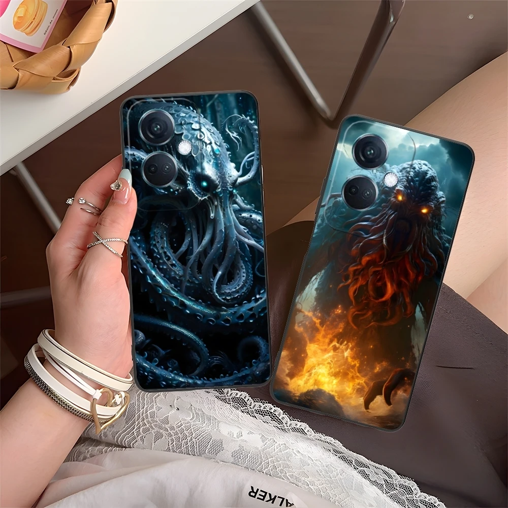 Большой Cthulhu Рисунок мобильный сотовый телефон фотоэлемент для OPPO Find X5 X3 X2 A93 Reno 8 7