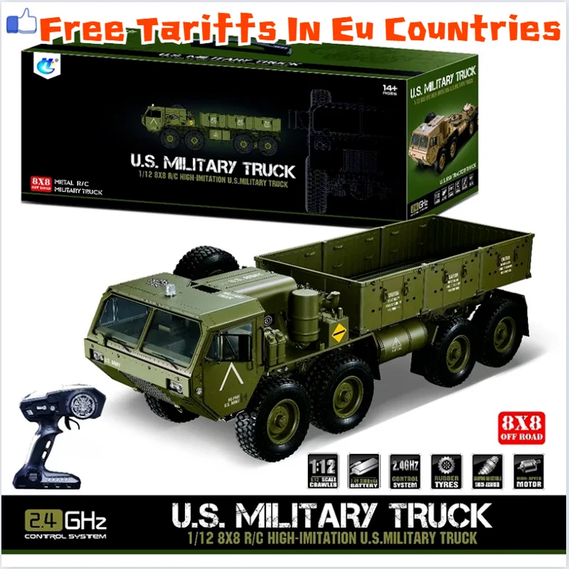 HG P802 P801 1/12 8x8WD для американской армии, военный грузовик, радиоуправляемые автомобили, трактор, внедорожники, трейлер, багги-машинка, подарок