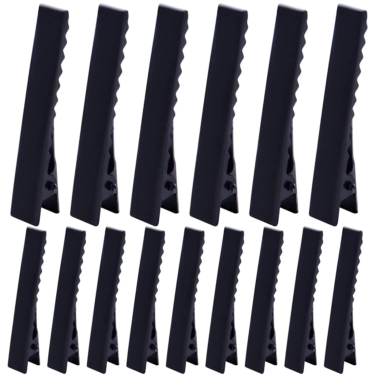 

100pcs Metal Alligator Hair Clips Flat Top with Teeth Single Prong Hairpins for Women Girls Sectioning Hairdressing Salon, Black