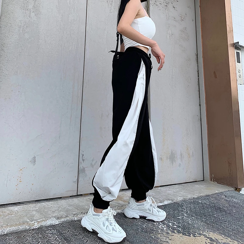 

Harajuku Patchwork Jogger Pants Women Drawstring High Waist Sweatpants Spring Autumn Loose Casual 2023 Fashion Cool Trousers y2k