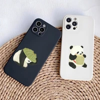cute panda phone case black white for apple iphone 12promax 13 11 pro max mini xs x xr 7 8 6 6s plus se 2020 funda cover