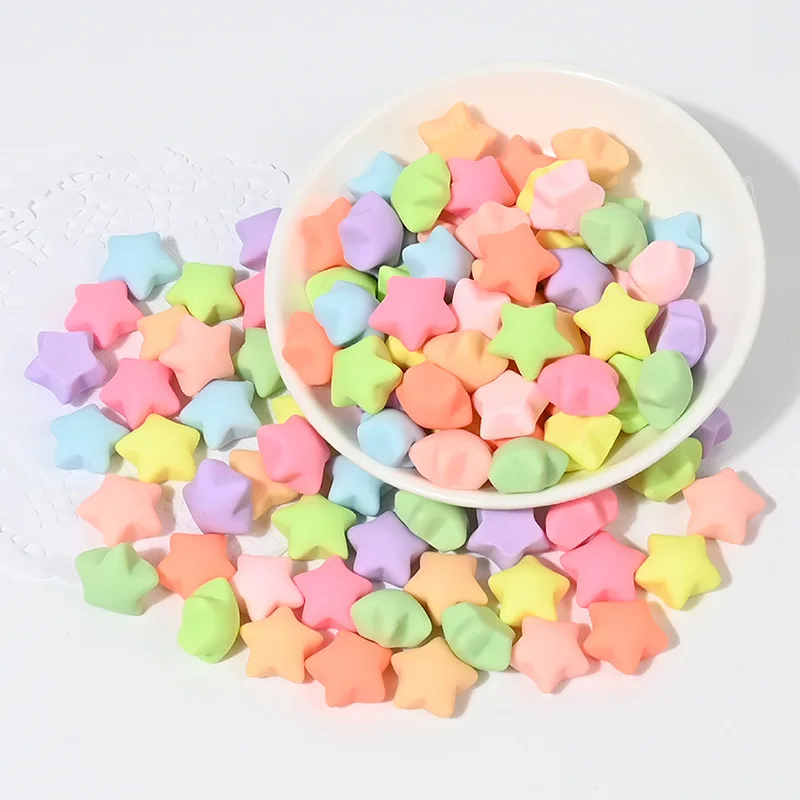 

10pcs Macaroon Kawaii Resin Five Pointed Star Flatback Embellishments Scrapbooking Accessories Crafts Materials Diy Decoration