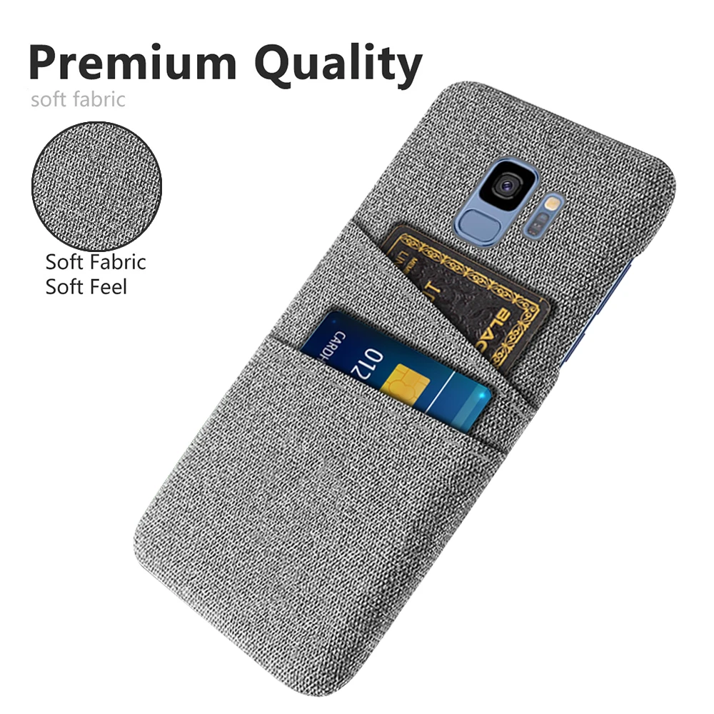 

Luxury Fabric Dual Card Phone Cover on For Samsung Galaxy S9 S9Plus Phone Back Coque Funda For Cover Samsung S9 S 9 Plus Case