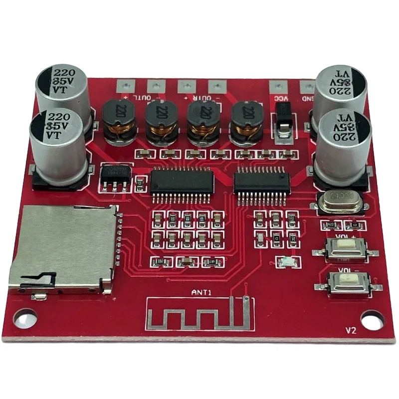 

XH-A233 15W X 2 Bluetooth 4.2 Digital Power Amplifier Board Stereo TF Card Play 12V-24V Audio Amp