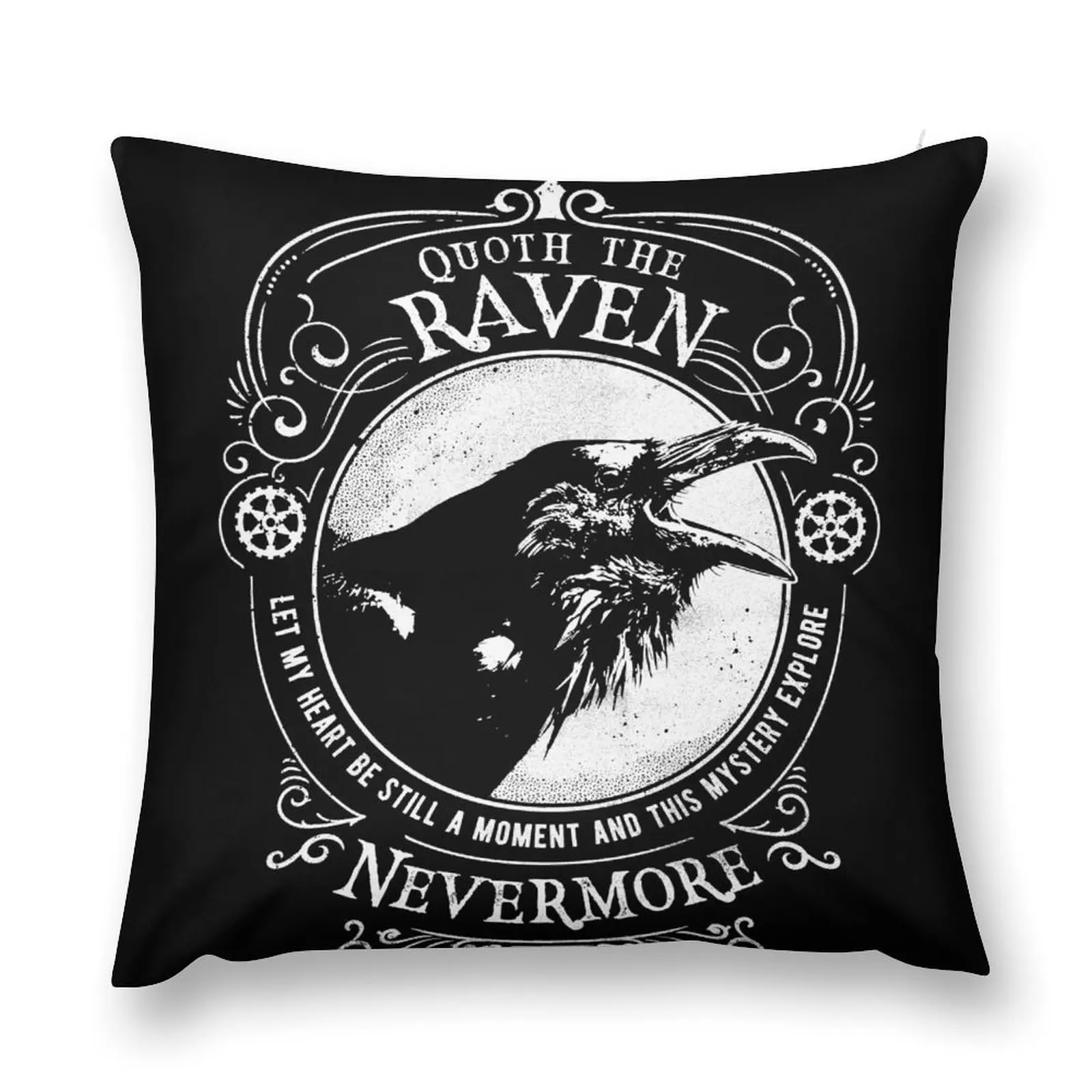 Подушка-наволочка с цитатой Ворона от Эдгара Аллена Poe Nevermore рождественские