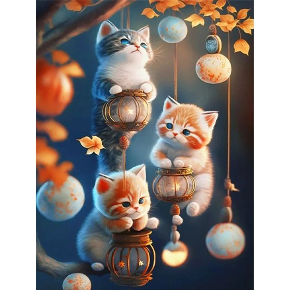 

Алмазный рисунок LZAIQIZG с животными, кошками, картинкой из мультфильма «сделай сам», украшение для дома для взрослых, подарки друзьям, круглая дрель с квадратными стразами