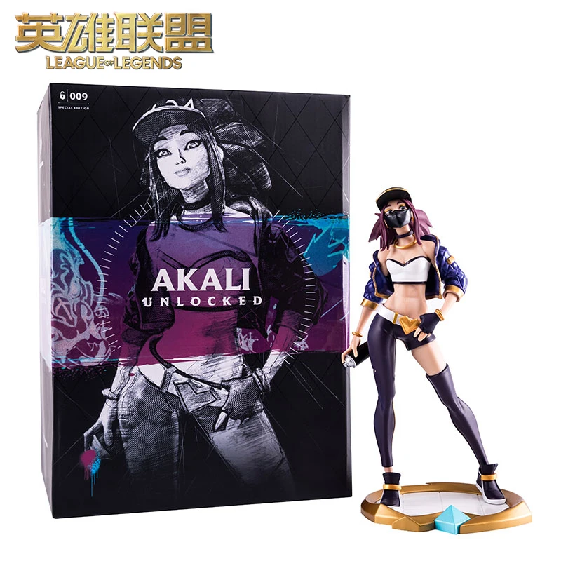 

League of Legends K/DA Skin Serie Akali Sculpture Figure Collectible Model Toy Game Periphery Cartoon Model Toy Desktop Ornament
