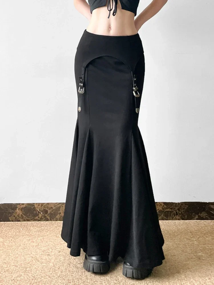 Новинка 2025 темная готическая уличная юбка-русалка в стиле ретро женская юбка